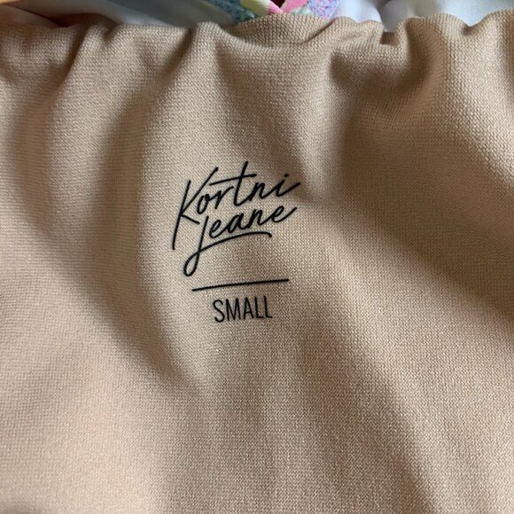 Kortni Jeane Fruit Print One Piece Swimsuit S Tie Straps Retro Colorful Pool - Picture 6 of 6